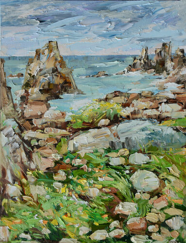 Les roches d'Ouessant par Olga Novokhatska, Peinture en vente sur Singulart