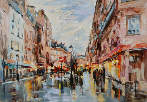 Paris à Châtelet di Olga Novokhatska, Pittura in vendita su Singulart