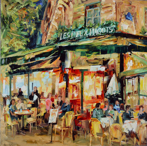 Les Deux Magots par Olga Novokhatska, Peinture en vente sur Singulart