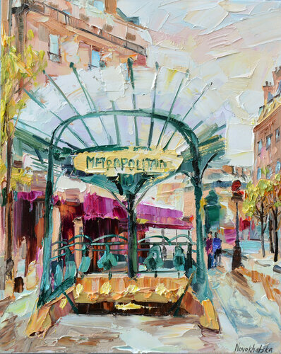 Métro parisien di Olga Novokhatska, Pittura in vendita su Singulart