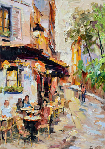 Scène de Montmartre par Olga Novokhatska, Peinture en vente sur Singulart