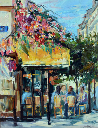 Café Vrai Paris di Olga Novokhatska, Pittura in vendita su Singulart