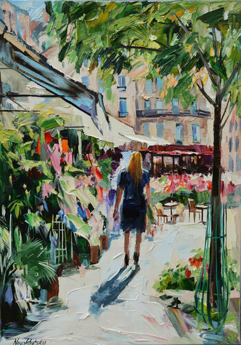 Fleuriste de St. Germain di Olga Novokhatska, Pittura in vendita su Singulart