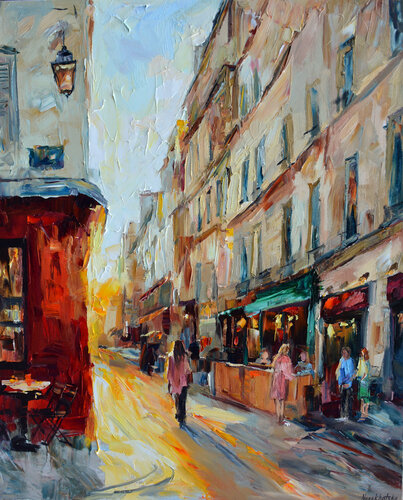 Dans les rues de Paris par Olga Novokhatska, Peinture en vente sur Singulart