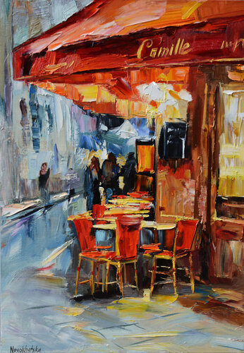 Café Camille di Olga Novokhatska, Pittura in vendita su Singulart