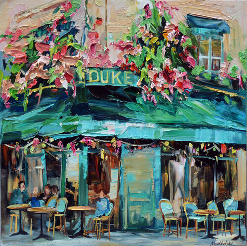 Café vert di Olga Novokhatska, Pittura in vendita su Singulart
