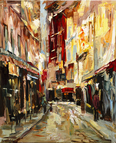 Rue Galande par Olga Novokhatska, Peinture en vente sur Singulart