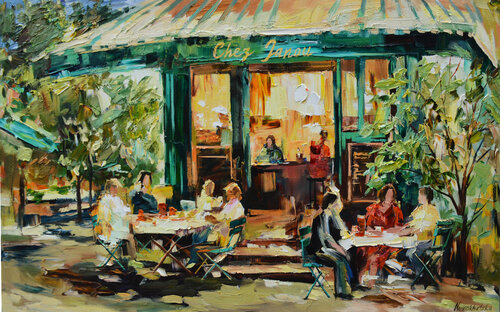Café le Janou di Olga Novokhatska, Pittura in vendita su Singulart