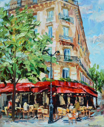 Brasserie à l'île St. Louis by Olga Novokhatska, 회화 for Sale on Singulart