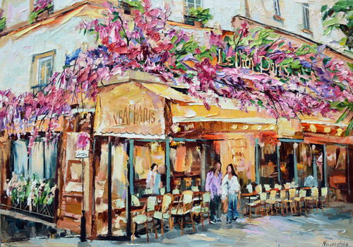 Café Vrai Paris di Olga Novokhatska, Pittura in vendita su Singulart