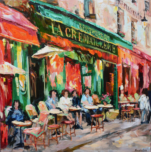 Café La Crémaillère par Olga Novokhatska, Peinture en vente sur Singulart