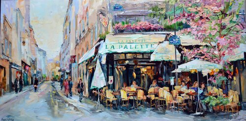 Café La Palette par Olga Novokhatska, Peinture en vente sur Singulart