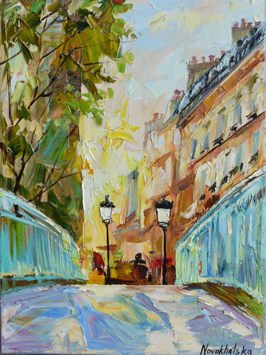 Coucher de soleil à Paris di Olga Novokhatska, Pittura in vendita su Singulart