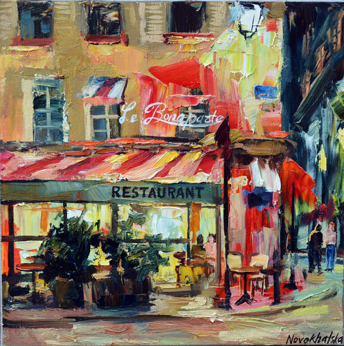 Restaurant Le Bonaparte par Olga Novokhatska, Peinture en vente sur Singulart