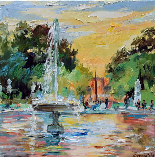 Fontaine place de la Concorde di Olga Novokhatska, Pittura in vendita su Singulart