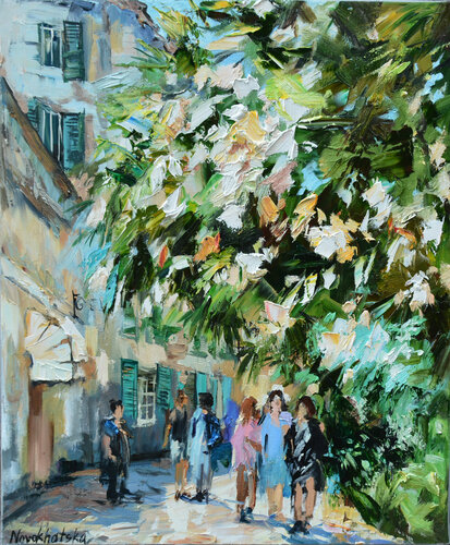 Les rues de la vieille ville par Olga Novokhatska, Peinture en vente sur Singulart