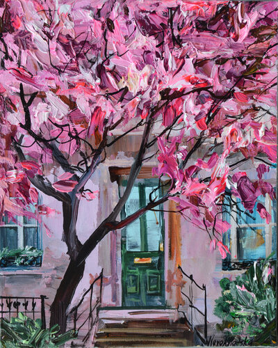 Entrée fleurie di Olga Novokhatska, Pittura in vendita su Singulart