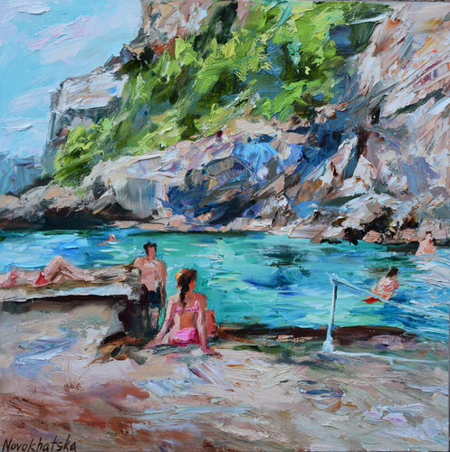 Vacances sur la Côte Amalfitaine di Olga Novokhatska, Pittura in vendita su Singulart