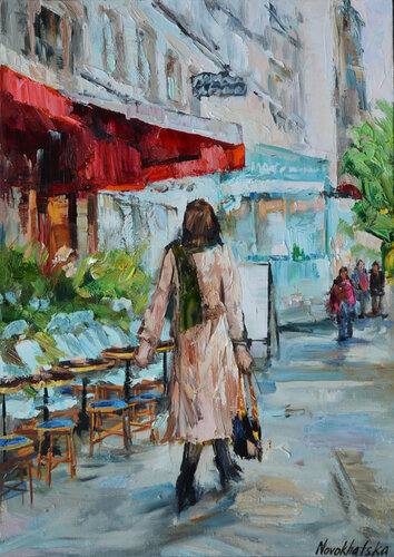 Balade en ville di Olga Novokhatska, Pittura in vendita su Singulart