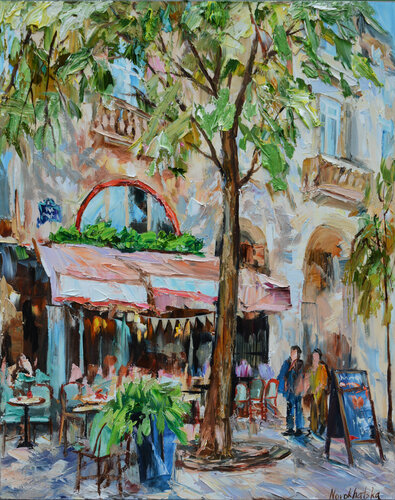 Scène de café di Olga Novokhatska, Pittura in vendita su Singulart