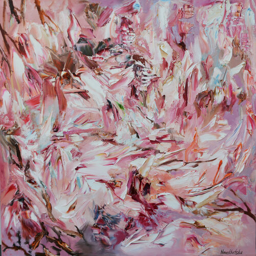 Fleurs abstraites par Olga Novokhatska, Peinture en vente sur Singulart