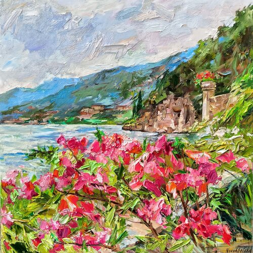 Lac de Côme di Olga Novokhatska, Pittura in vendita su Singulart