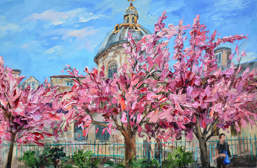 Square fleuri di Olga Novokhatska, Pittura in vendita su Singulart