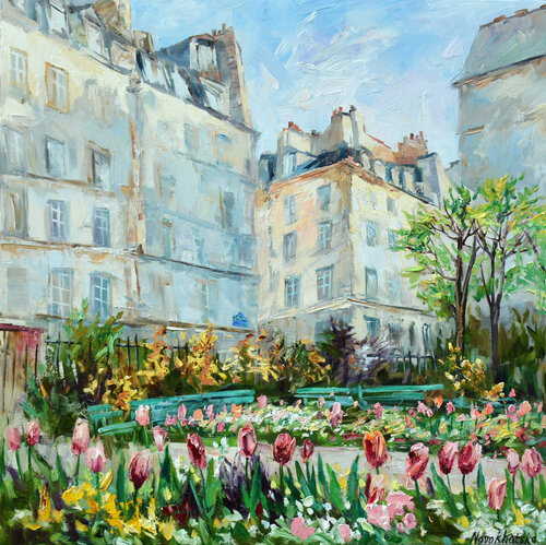 Printemps en ville by Olga Novokhatska, Painting for Sale on Singulart