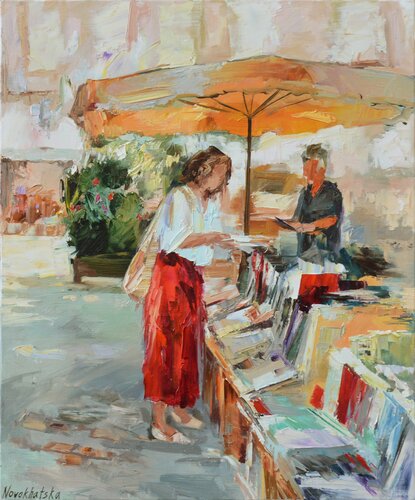 Marchand de livres by Olga Novokhatska, Painting for Sale on Singulart