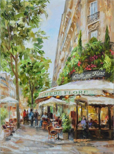 Café de Flore by Olga Novokhatska, Painting for Sale on Singulart