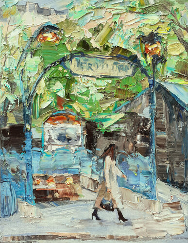Métro Ternes par Olga Novokhatska, Peinture en vente sur Singulart