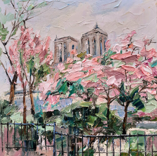 Jardin de Notre Dame par Olga Novokhatska, Peinture en vente sur Singulart