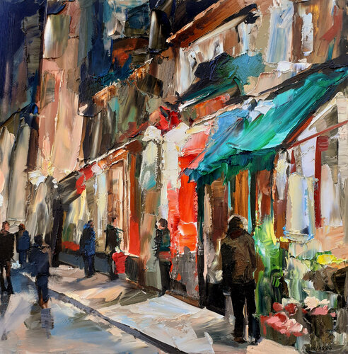 Etude d'un passage parisien par Olga Novokhatska, Peinture en vente sur Singulart
