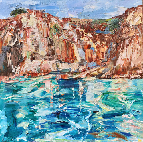 Côte italienne par Olga Novokhatska, Peinture en vente sur Singulart