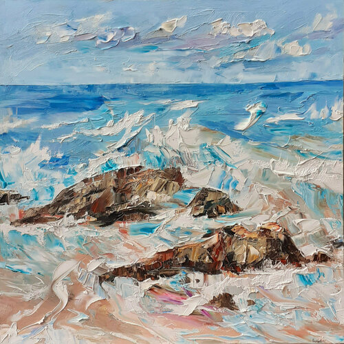 Deux rochers par Olga Novokhatska, Peinture en vente sur Singulart