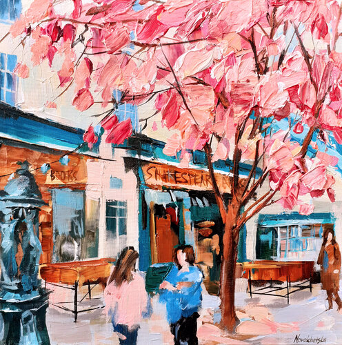 Etude de la librairie par Olga Novokhatska, Peinture en vente sur Singulart