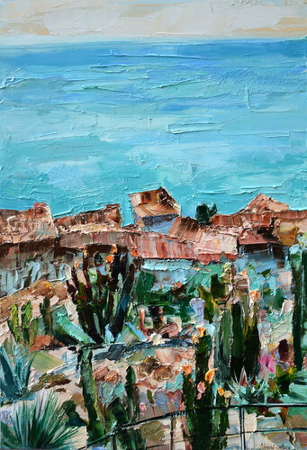 Jardin d'Eze II par Olga Novokhatska, Peinture en vente sur Singulart
