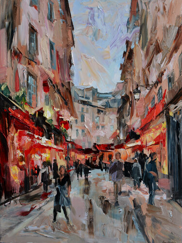 Rue de la Harpe II par Olga Novokhatska, Peinture en vente sur Singulart