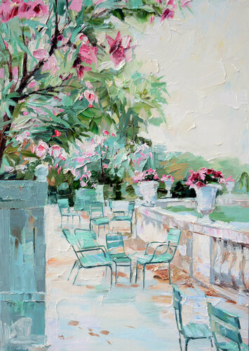 Printemps au jardin du Luxembourg par Olga Novokhatska, Peinture en vente sur Singulart