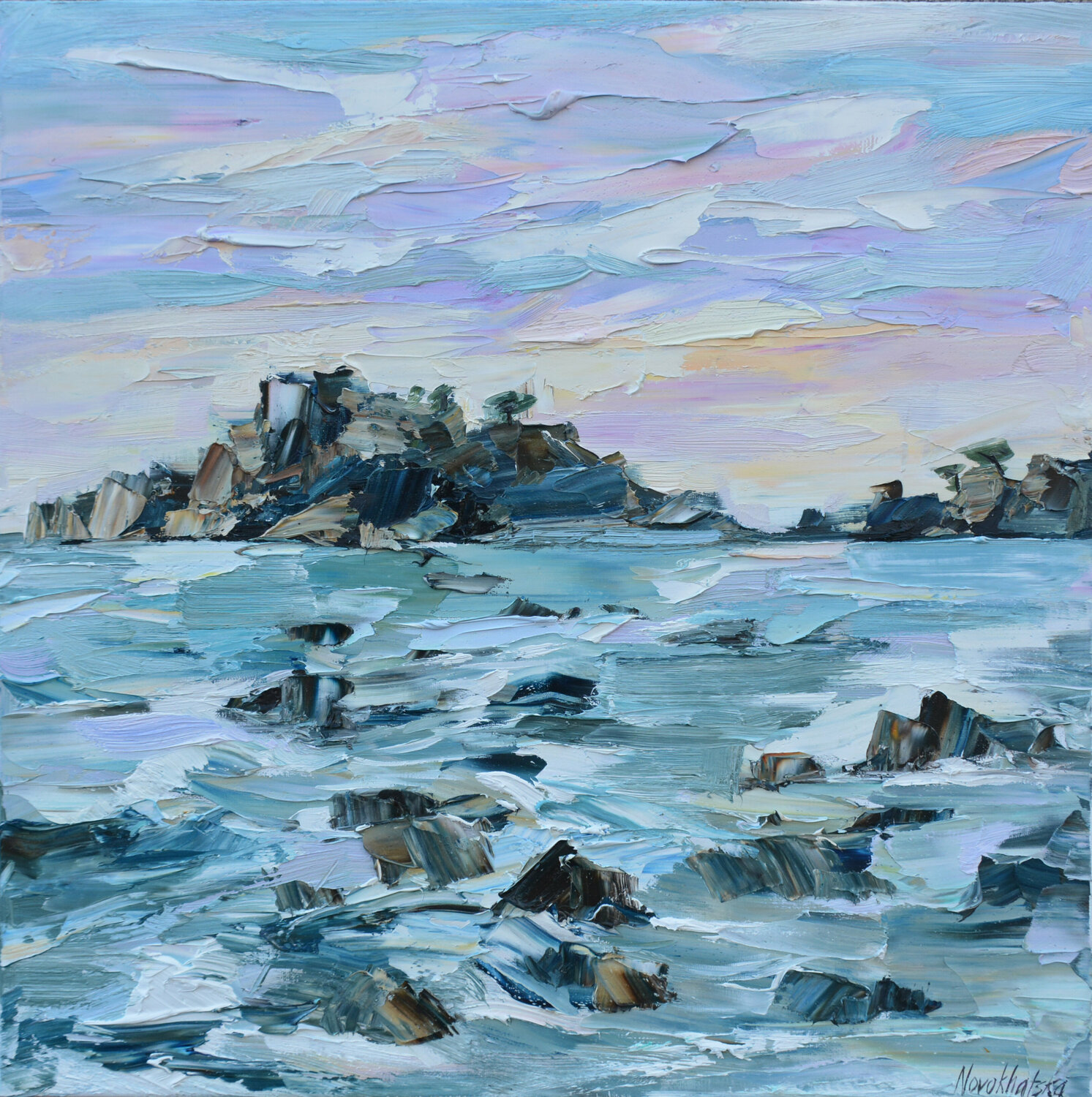 Coucher de soleil en Bretagne II Olga Novokhatska Originalgemälde zu verkaufen