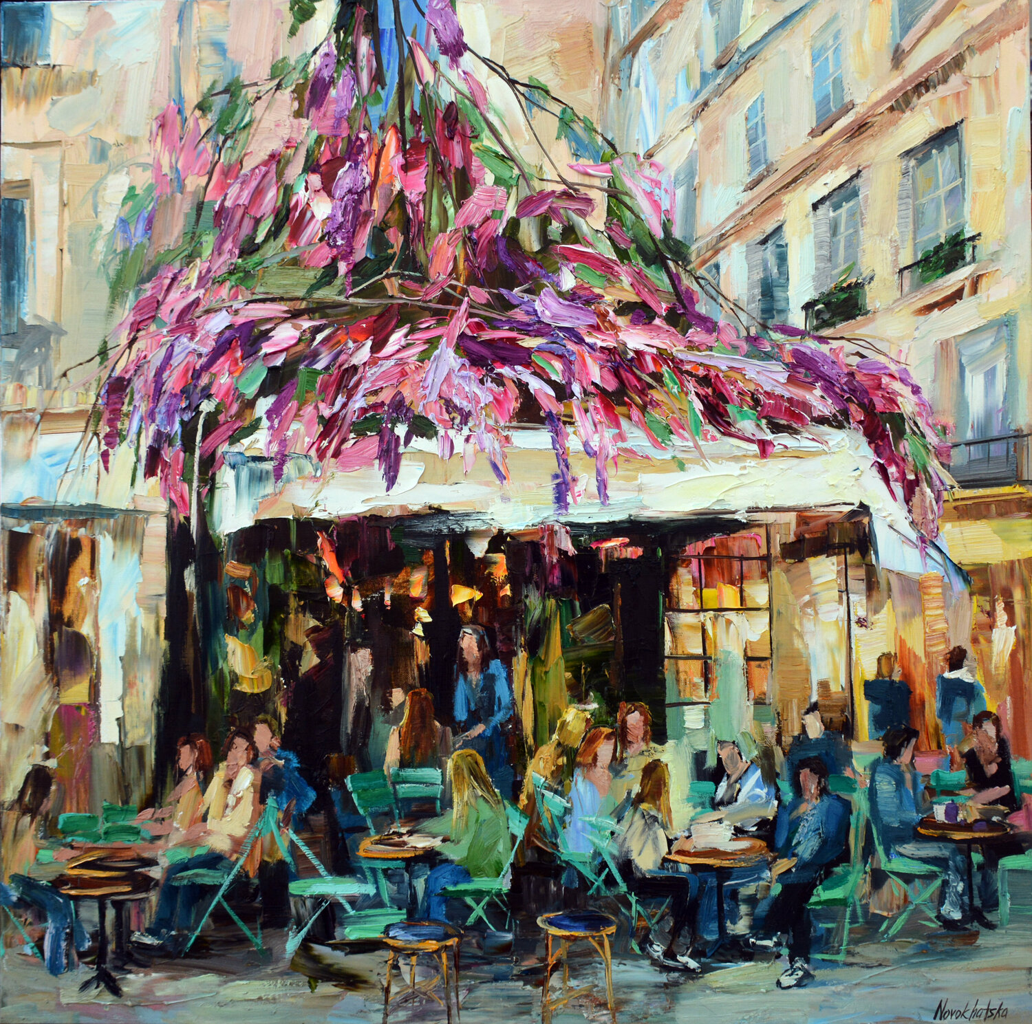 Café Maison Sauvage II Olga Novokhatska Originalgemälde zu verkaufen