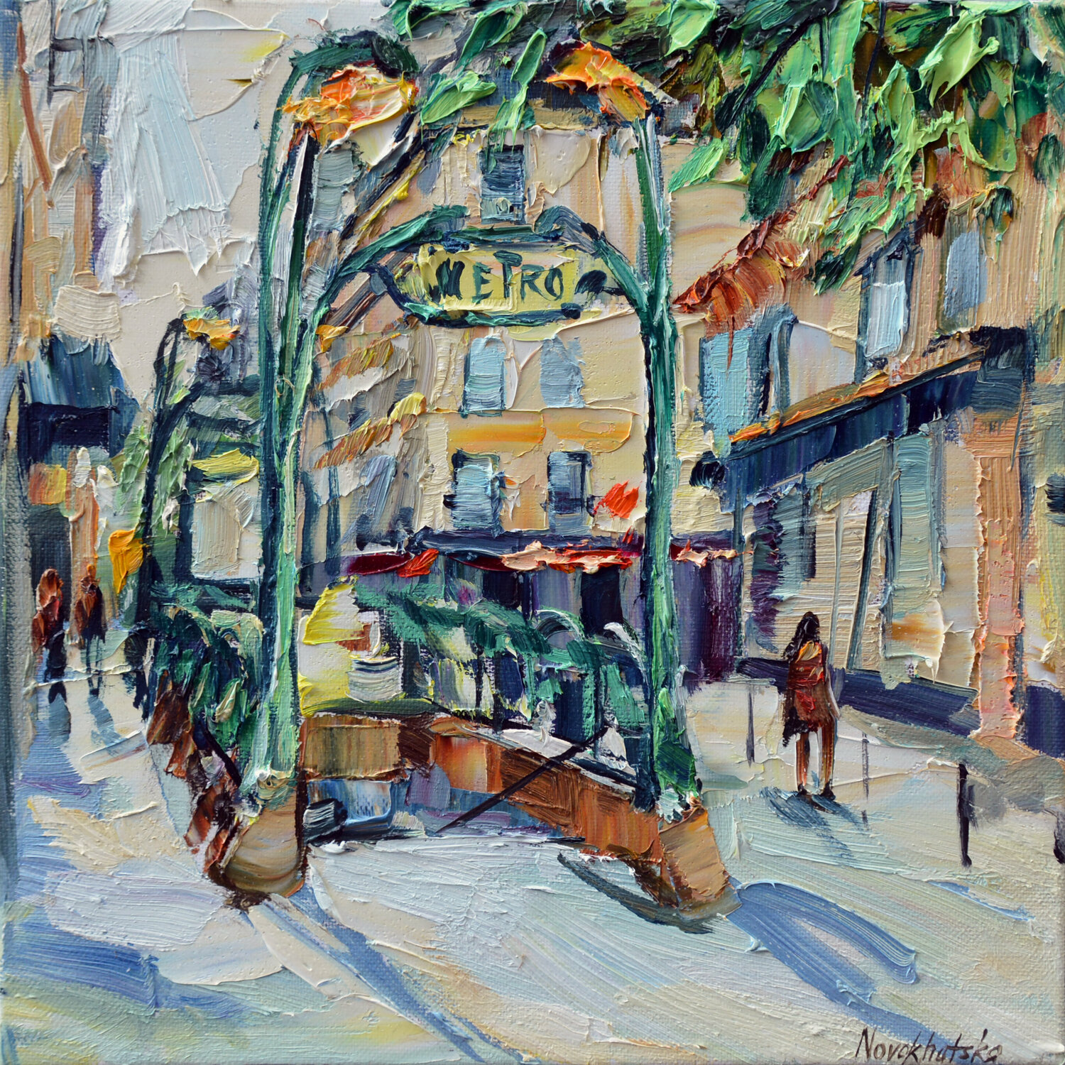 Etude d'un métro parisien Olga Novokhatska Originalgemälde zu verkaufen
