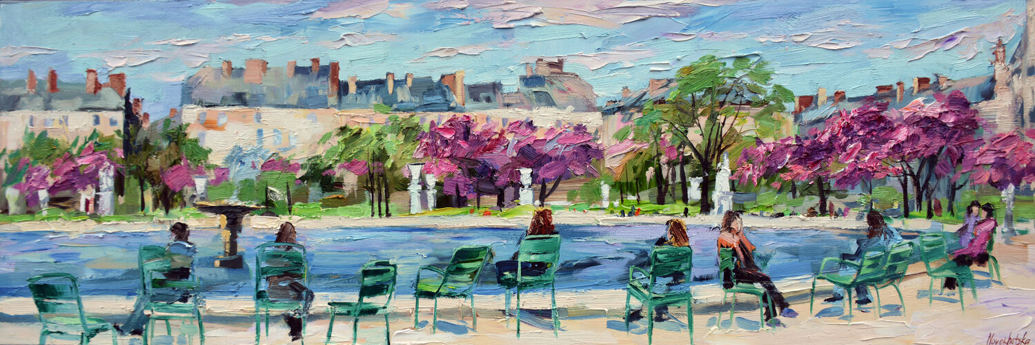 Au jardin de Tuileries Olga Novokhatska Originalgemälde zu verkaufen