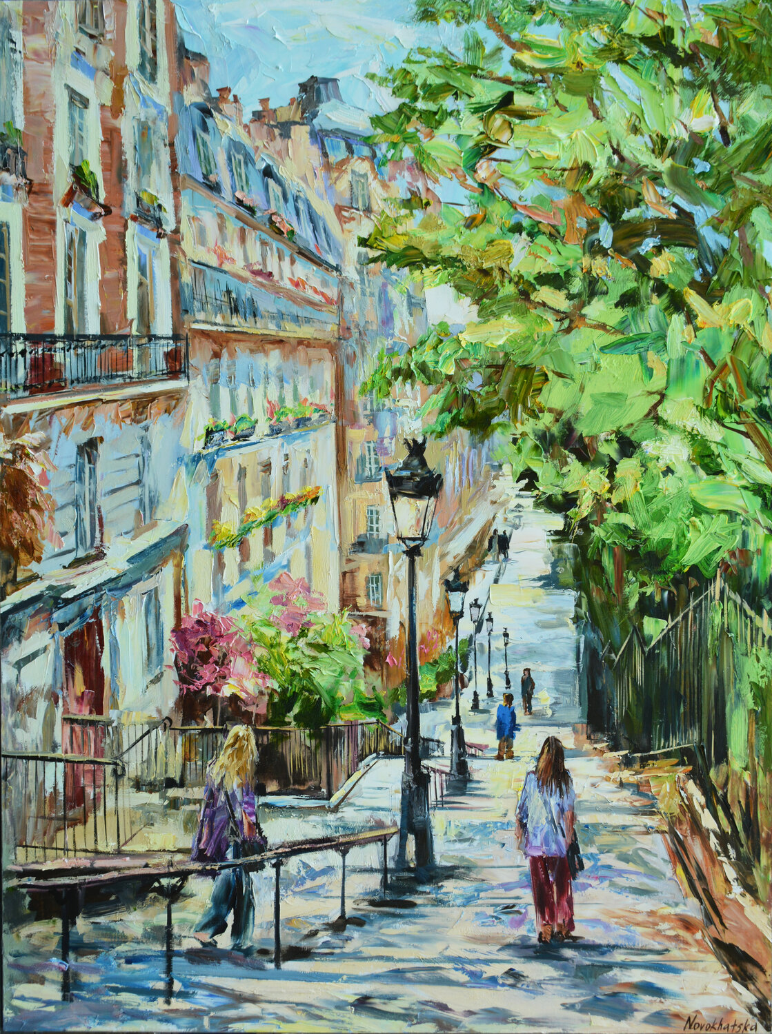 Escalier à Montmartre Olga Novokhatska Originalgemälde zu verkaufen