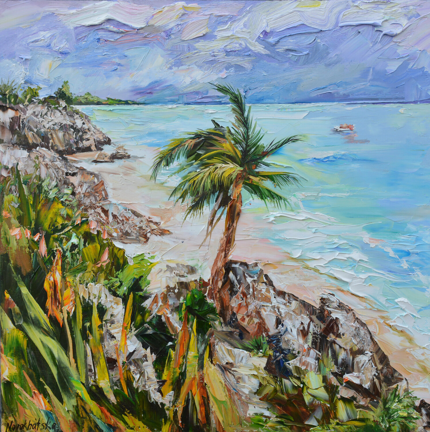 Bord de mer à Tulum Olga Novokhatska Originalgemälde zu verkaufen