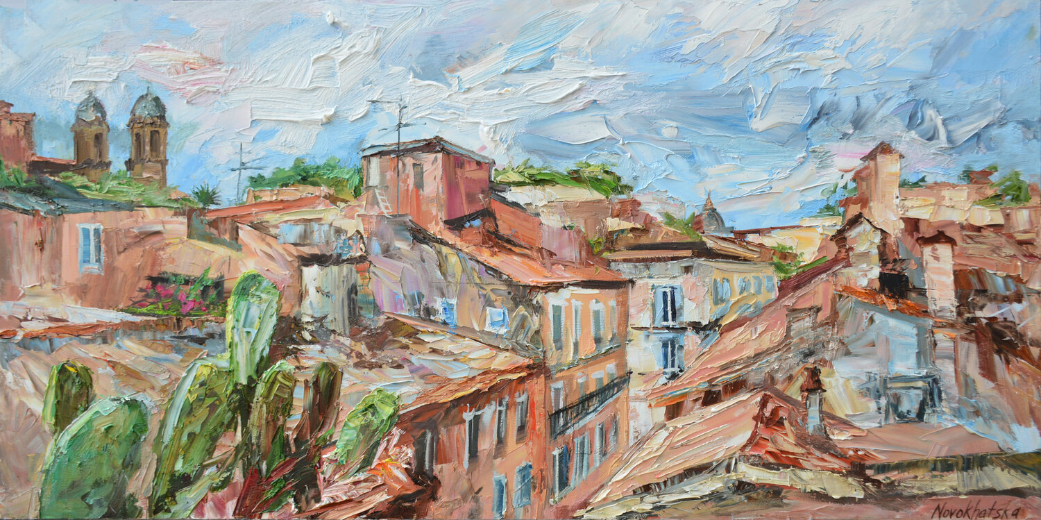 Toits à Rome Olga Novokhatska Origineel schilderij te koop