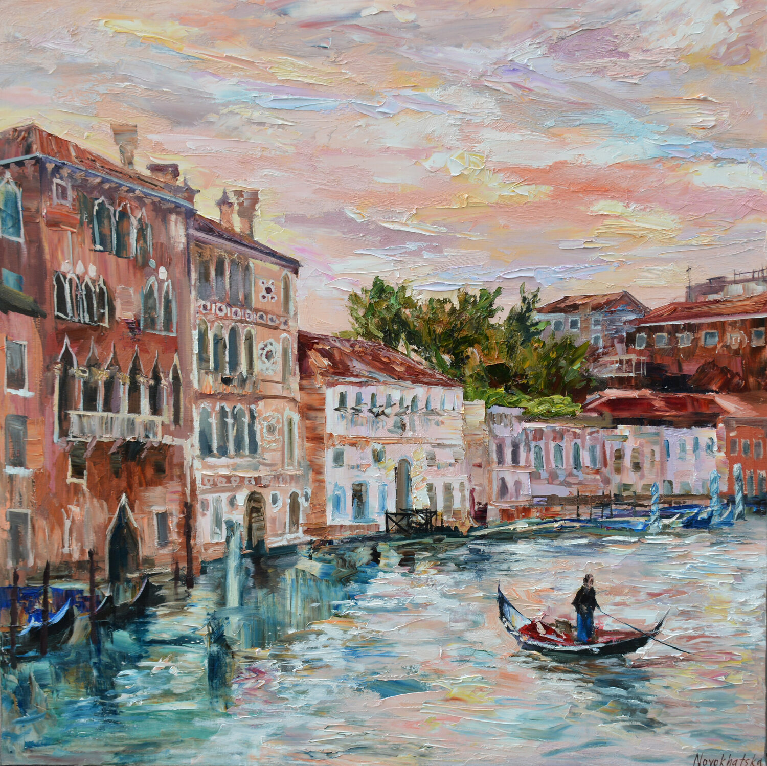 Coucher de soleil à Venise Olga Novokhatska Originalgemälde zu verkaufen
