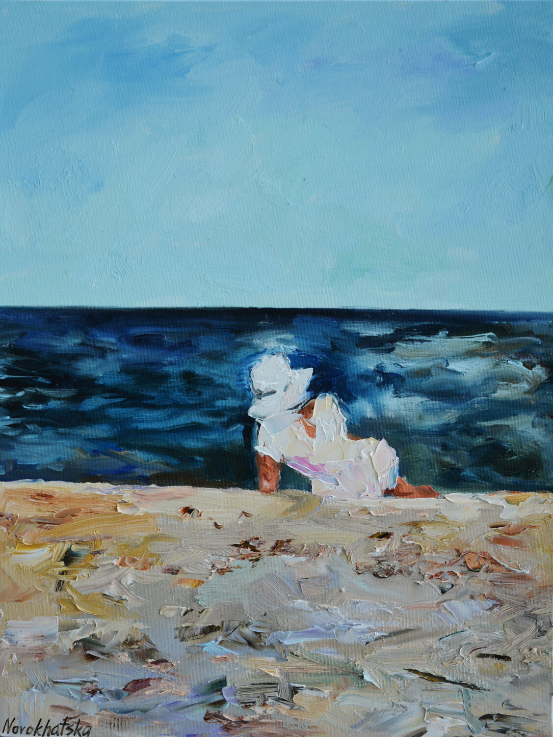 Au bord de la mer Olga Novokhatska Dipinto originale in vendita