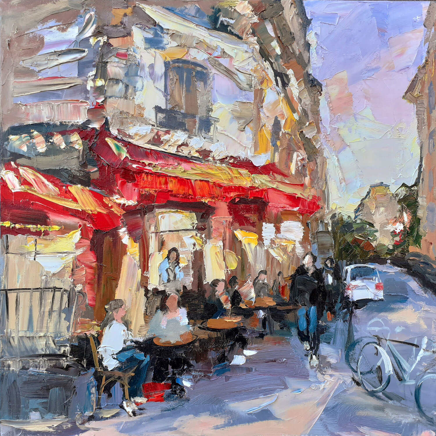 Etude du café rouge Olga Novokhatska Originalgemälde zu verkaufen