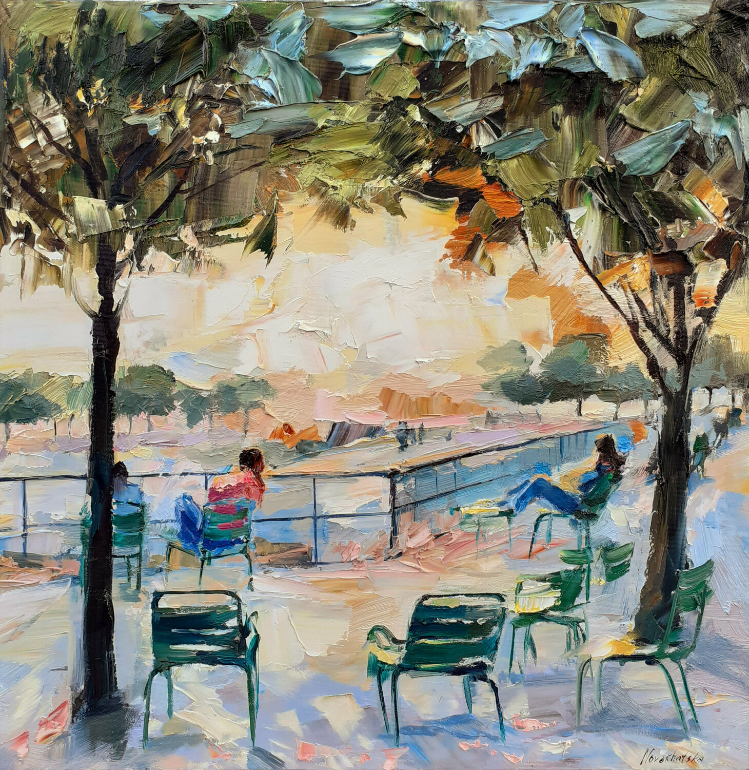 Jardin public à Paris Olga Novokhatska Originalgemälde zu verkaufen